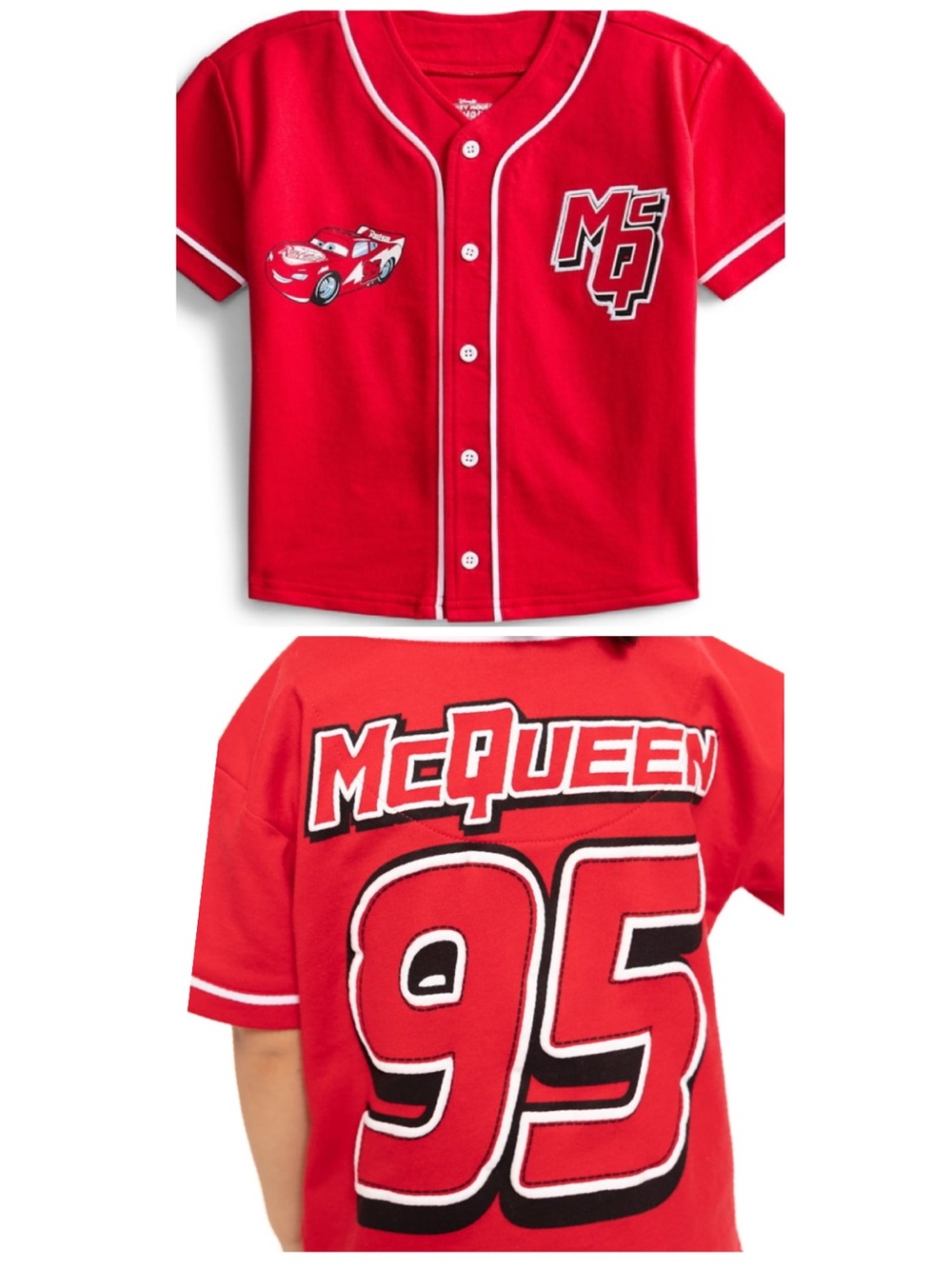 BRAND NEW Disney Toddler ' Red Lightning McQueen Baseball Jersey